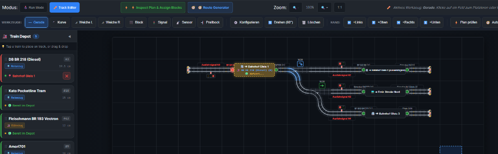 TrainMaster Gleisplan Editor mit Auto-Router und Auto-Blockzuweisung